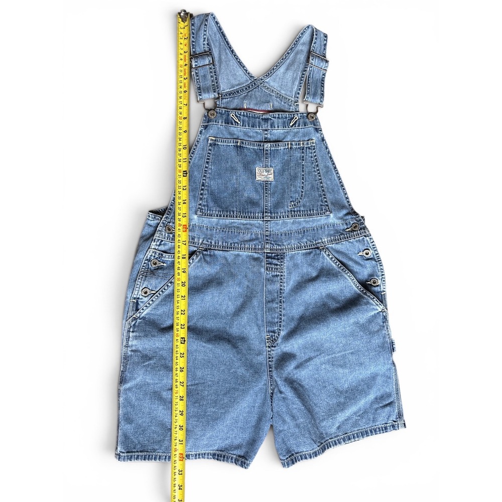 Vintage 90s Y2K Old Navy Denim Overalls Shortalls Medium - Picture 7 of 11